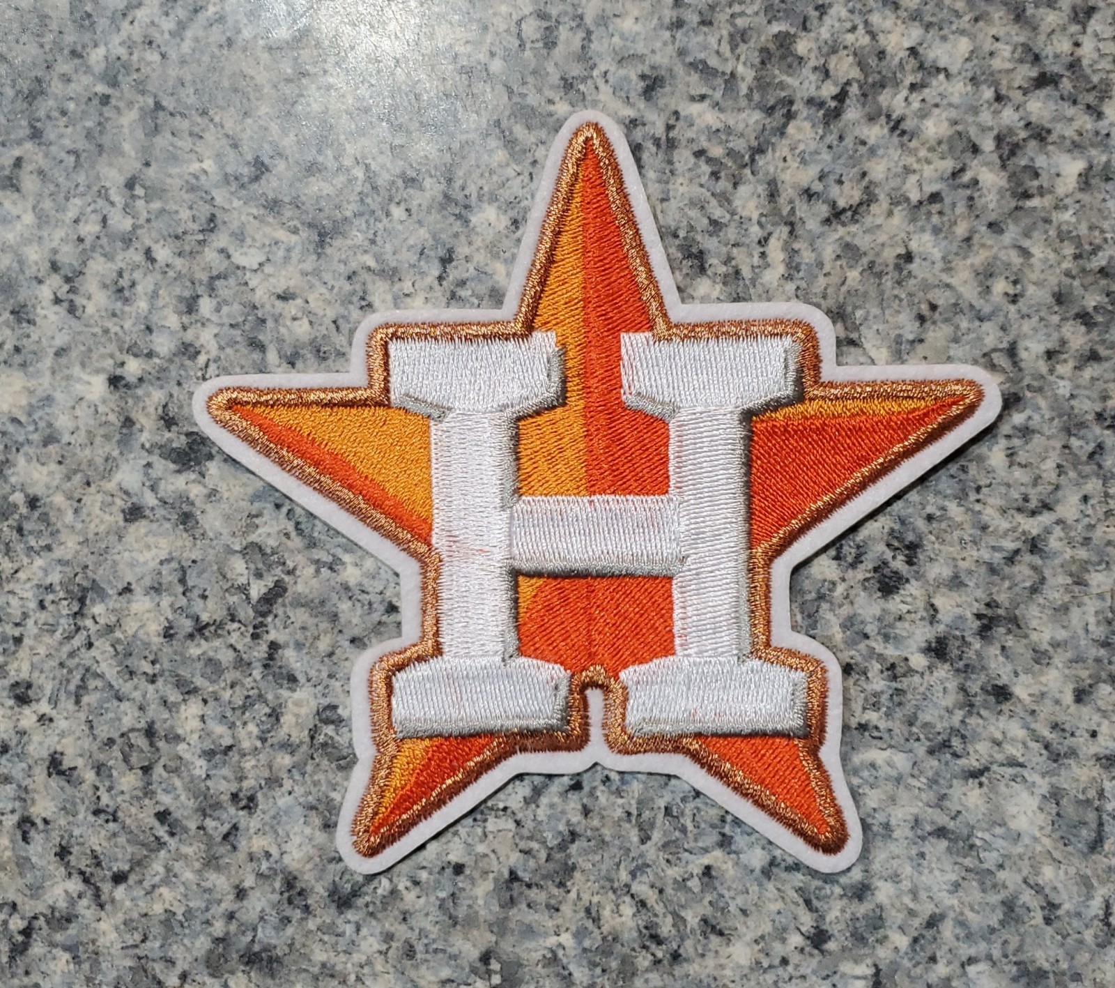 Houston Astros Large Star Patch. Embroidered. Iron On Backing. 5"x4.75"