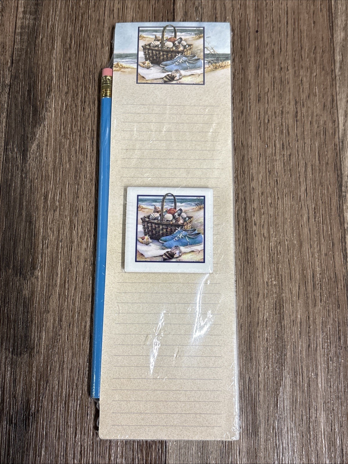 Red Farm Studio Magnetic Shopping List Notepad Seaside Shell Beach Magnet G12