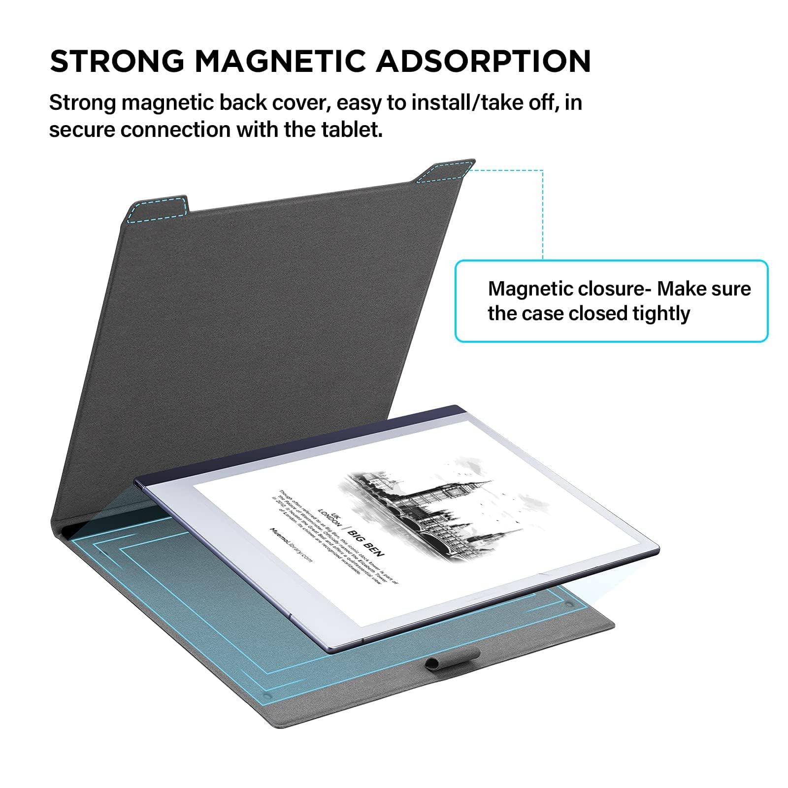 Case for Remarkable 2 Paper Tablet 10.3" 2020, PU Leather Folio with Pen Ho
