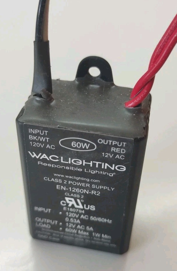 WAC Lighting  EN-1260N-R2, Load  AC 12v / 60W. Electronic Transformer