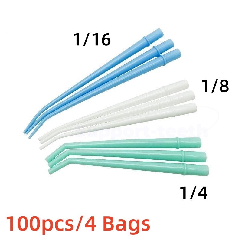 Dental Surgical Aspirator Suction Saliva Ejector Tube Curved Tip 100Pcs/Pack