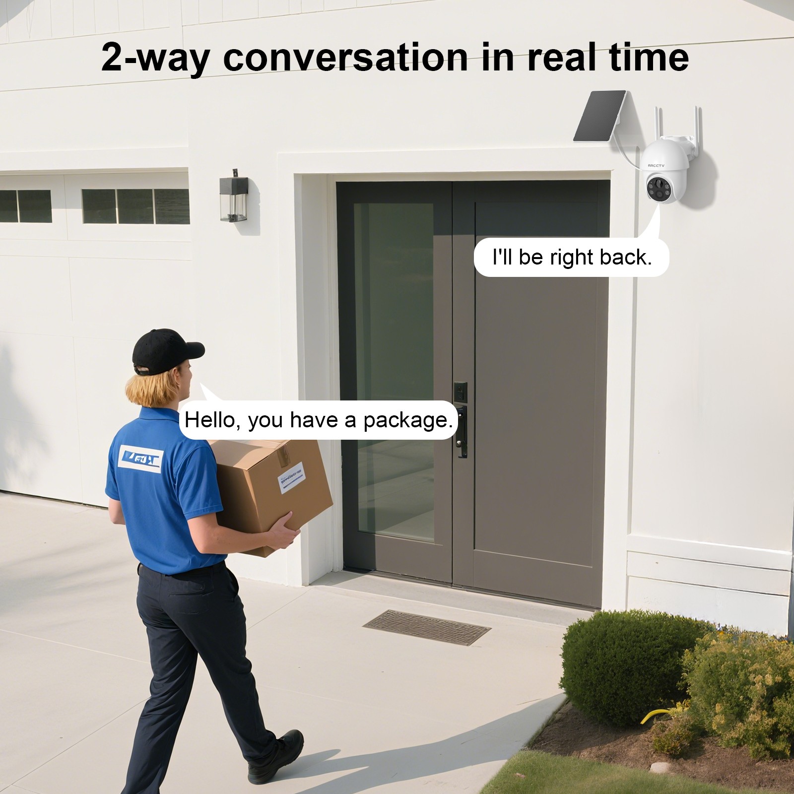 ARCCTV Solar Battery Security Camera System Outdoor Wireless Pan/Tilt WIFI Home