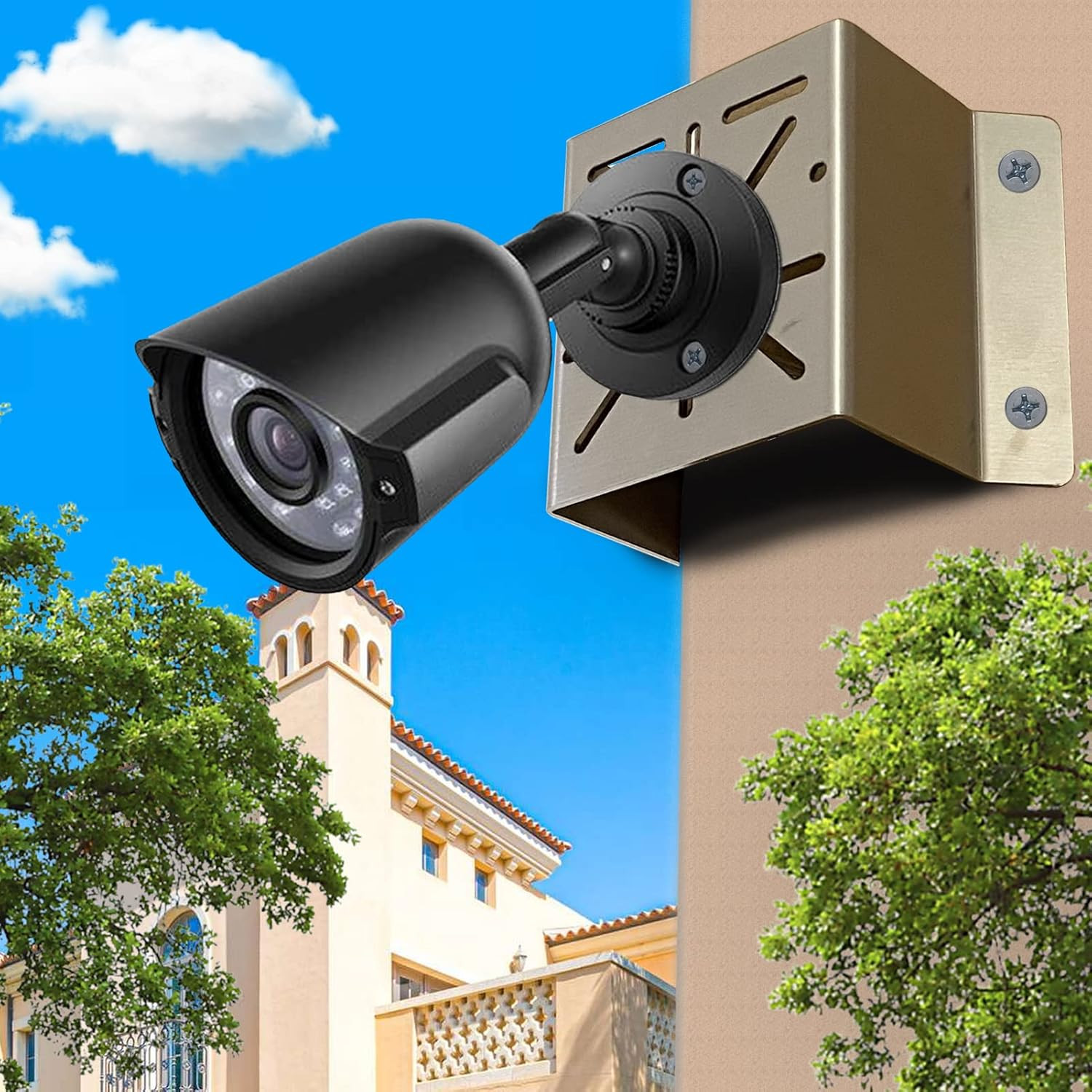 Universal Corner Mount for Security Camera, Stainless Steel Mounting Corner Brac