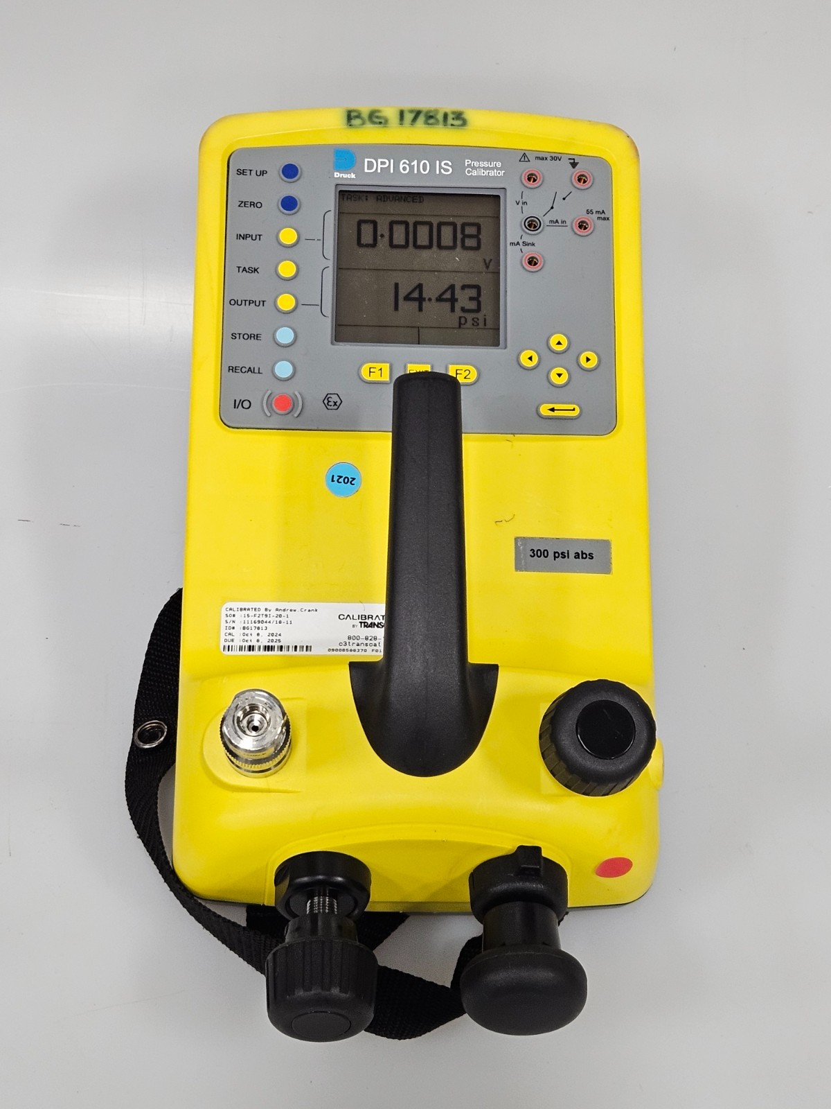 DRUCK DPI 610 IS PRECISION PRESSURE CALIBRATOR 300 PSI G