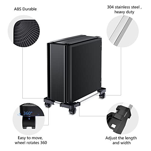 Computer Tower Stand - Adjustable PC Stand for Most Desktop Towers - Elevate