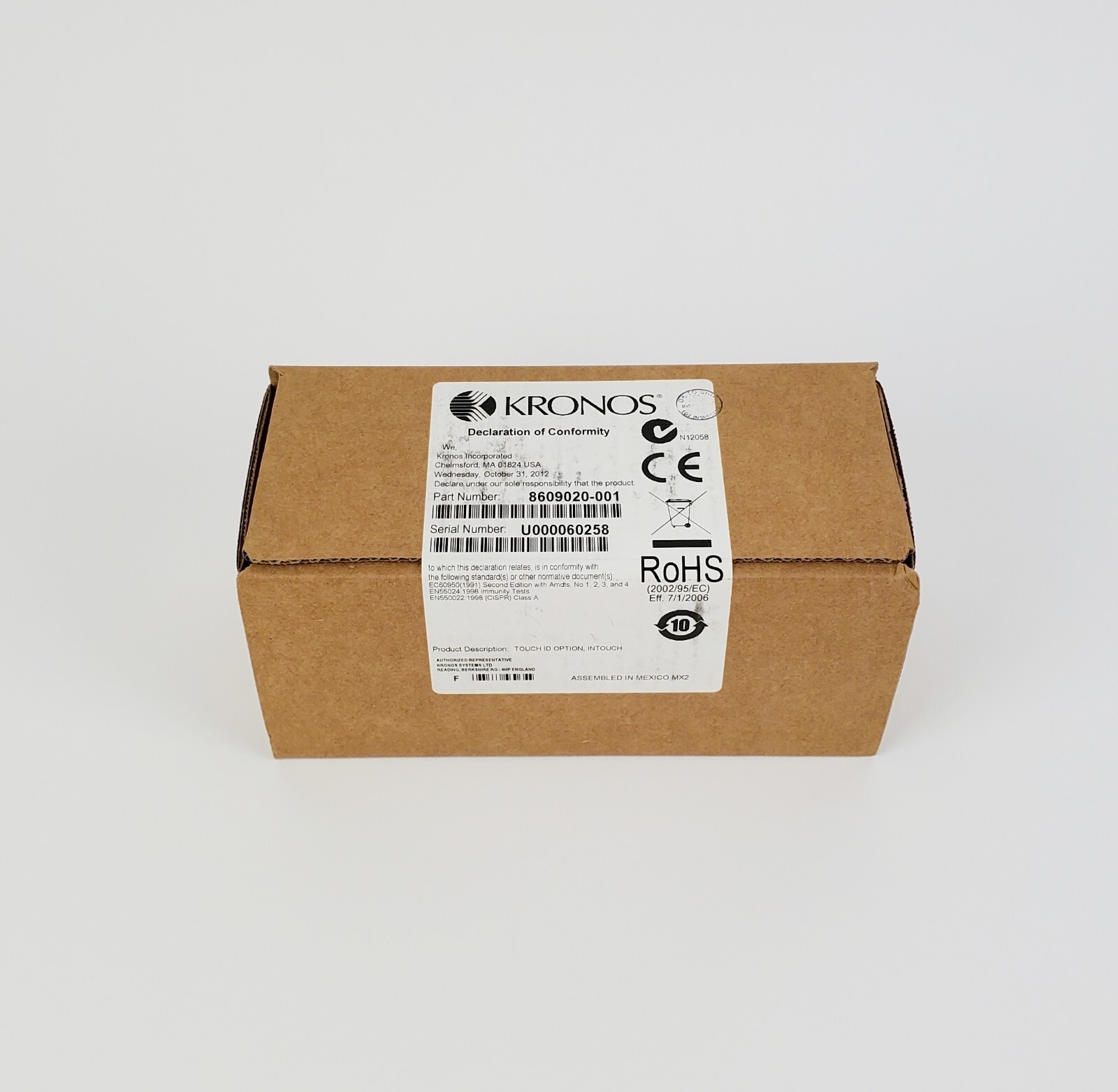 Kronos InTouch 8609020-001 Touch ID Biometric Finger Reader Module, New Sealed!
