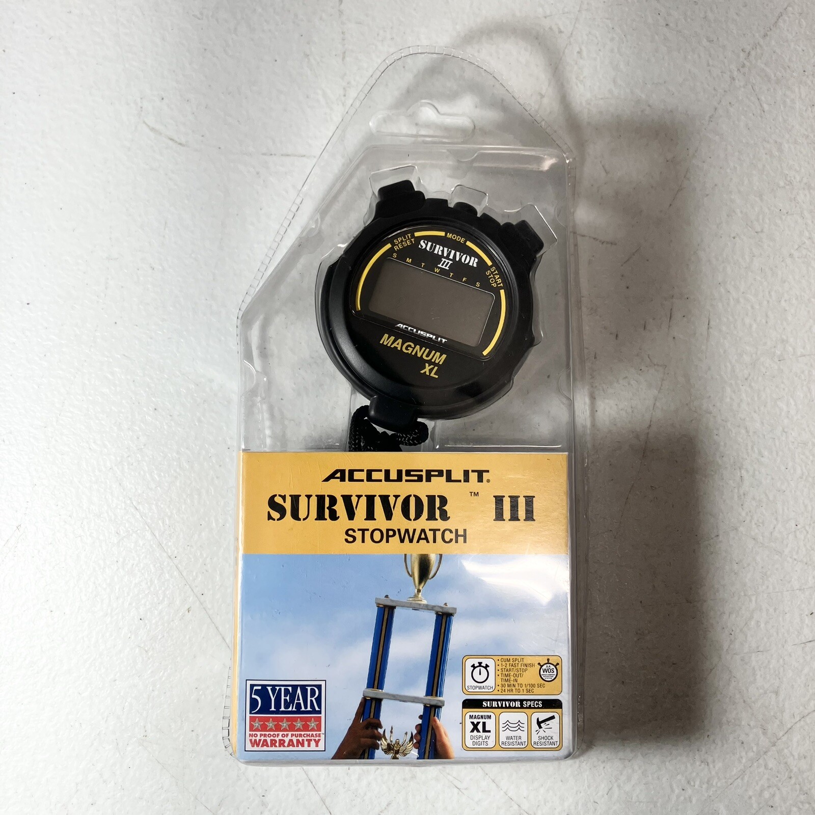Accusplit Survivor III Magnum XL Event Stopwatch Cumulative Split Large Display