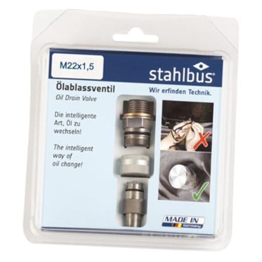Oil Drain Valve Plug Steel - CLEAN, EASY, NO TOOL Oil Change - M22x1.5x12mm