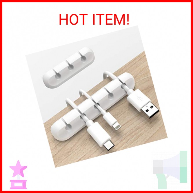 INCHOR White Cable Clips, Cord Organizer Cable Management, Cable Organizers USB