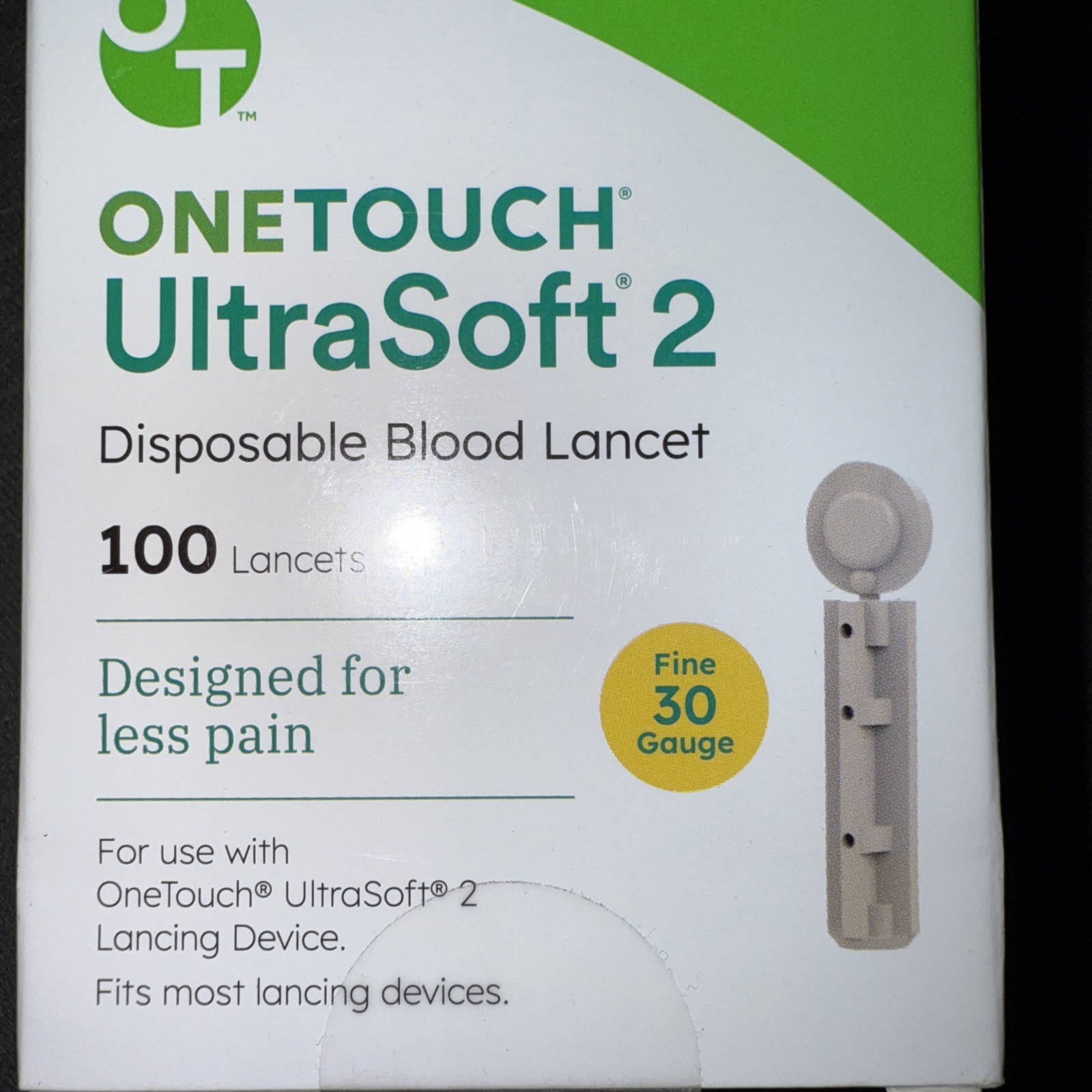 OneTouch Ultra Soft 2 Lancets 33 Gauge Extra Fine  100 ct Exp-7-31-28/ 12-31-28