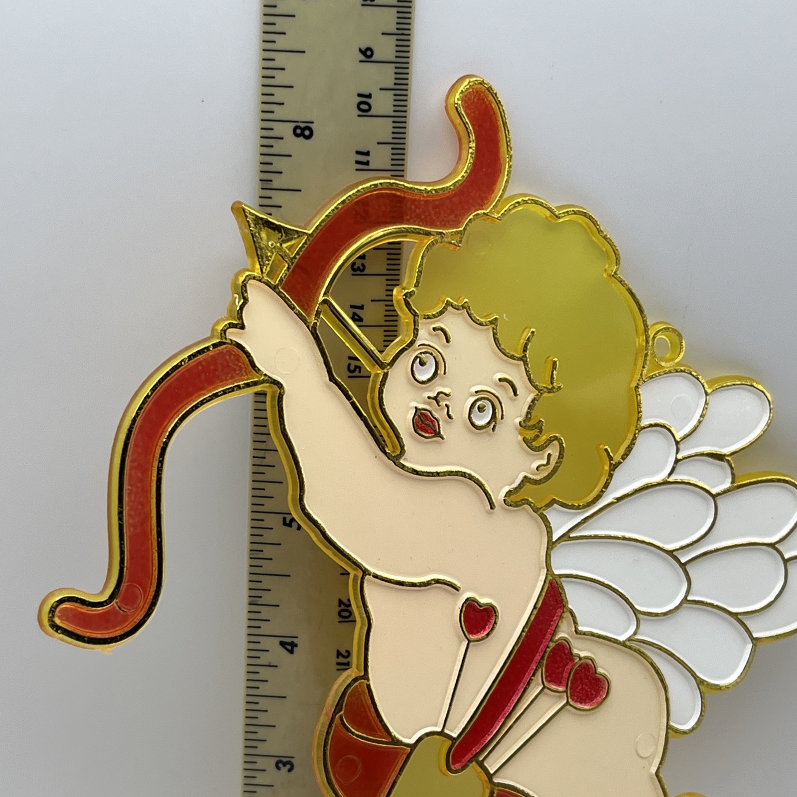 Vintage Valentine Cupid Plastic Stained Window Sun Catcher