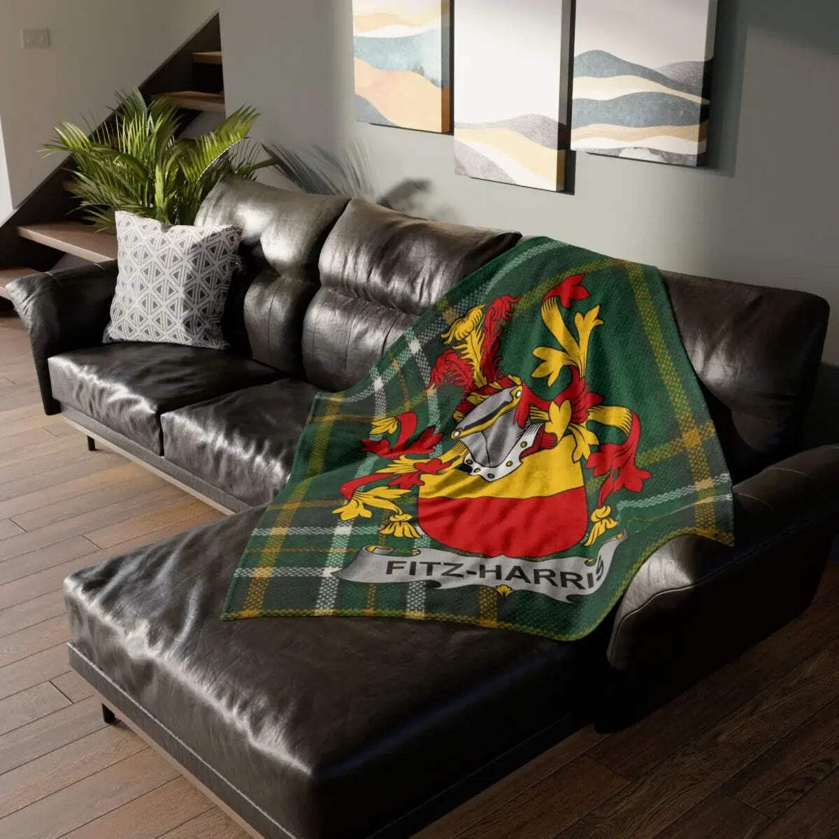 Fitz Harris Family Crest Irish Blanket