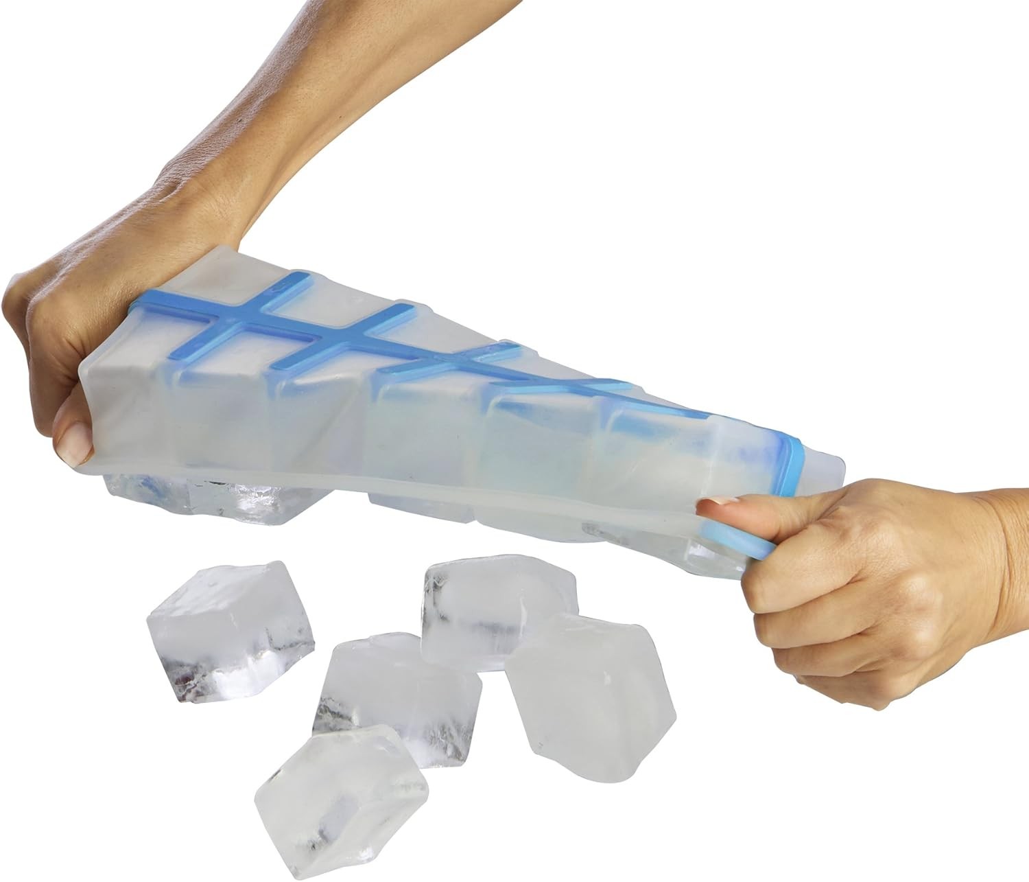 Touch Prep and Freeze Ice Tray, 2-oz. Cubes, Stackable with Slide-off Cover