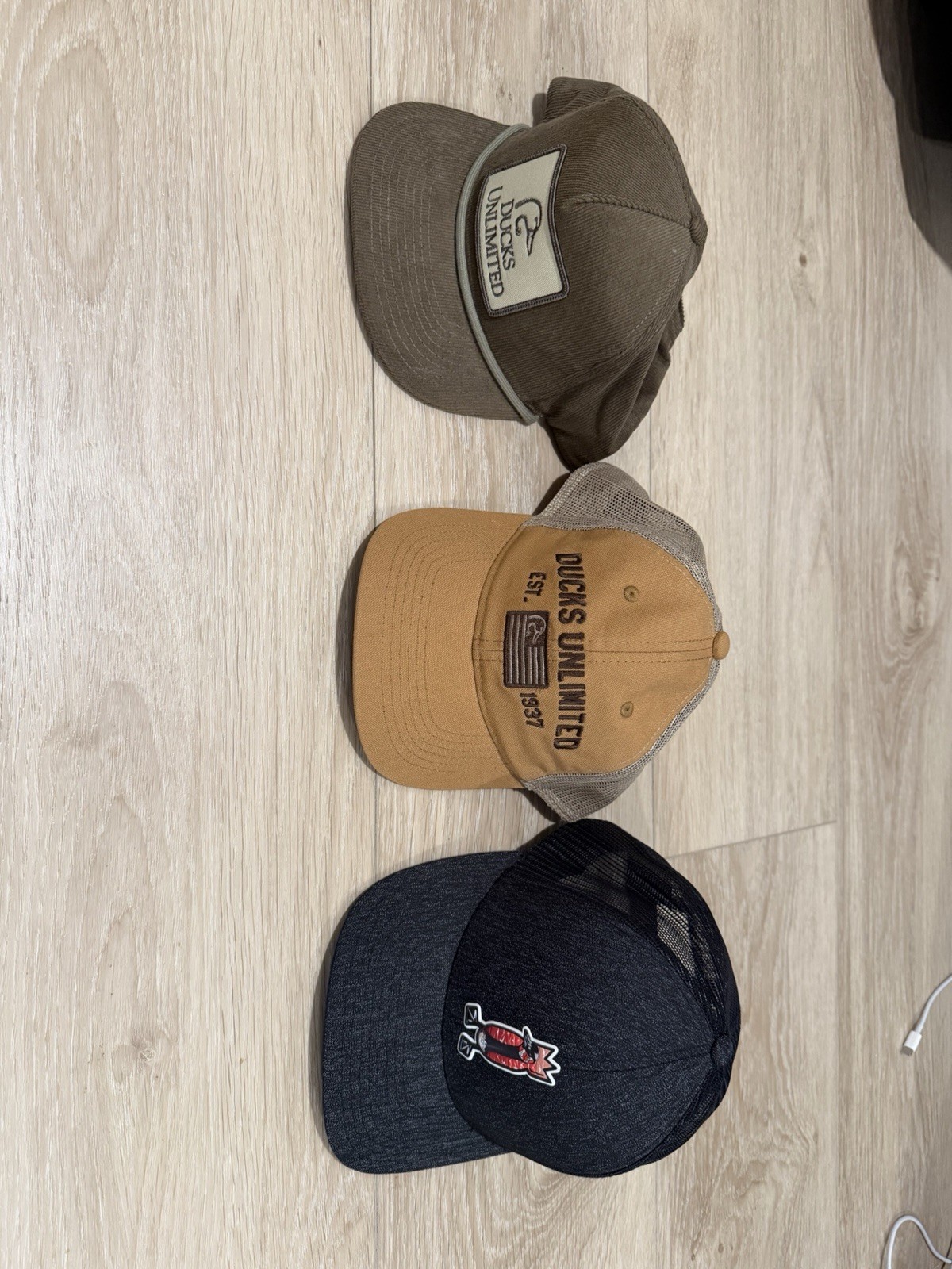 Waterfowl Duck Hunting Hats Caps Ducks Unlimited Divebomb Lot Of 3
