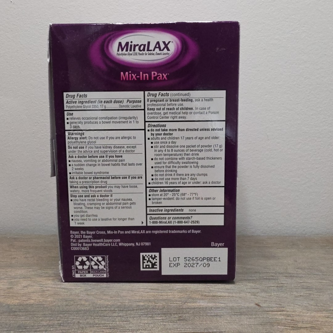 MiraLAX Laxative Powder - 24 Packets 09/2027