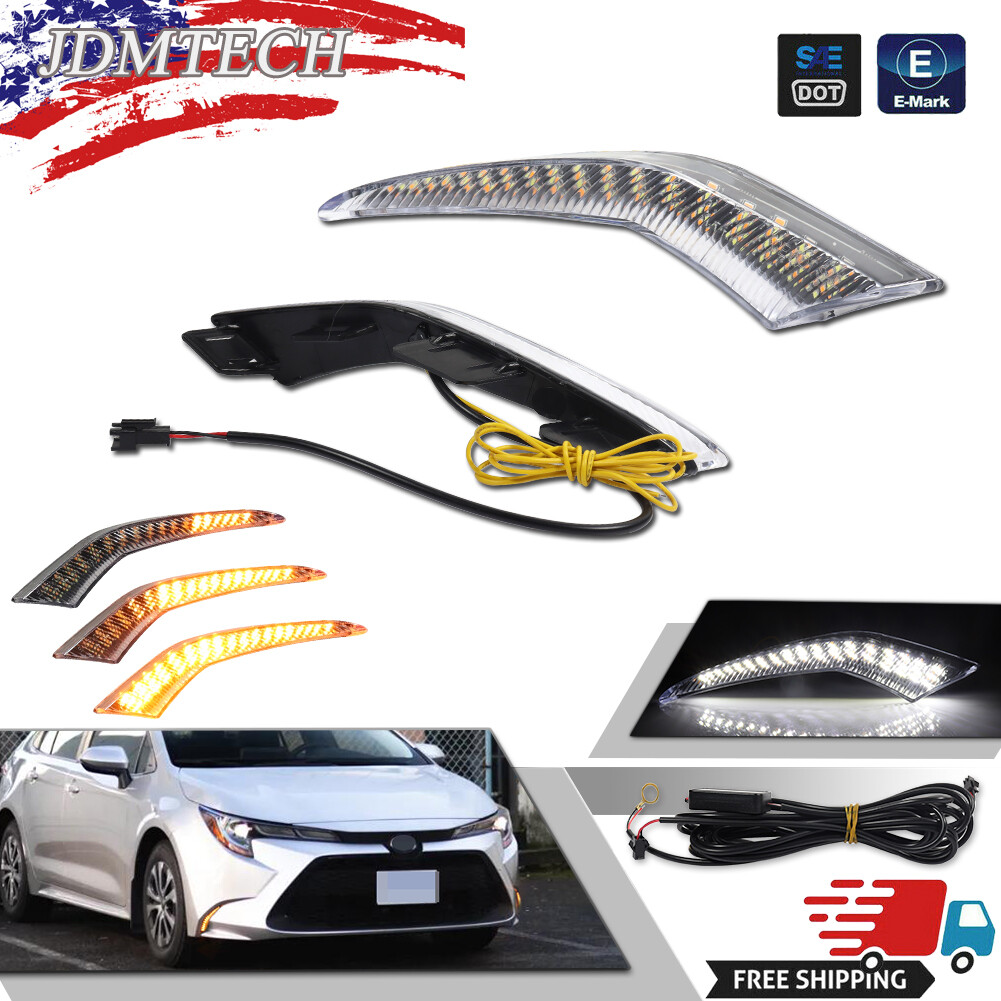 For Toyota Corolla L LE XLE Model 2020-2023 LED Daytime Running Fog Lights DRL
