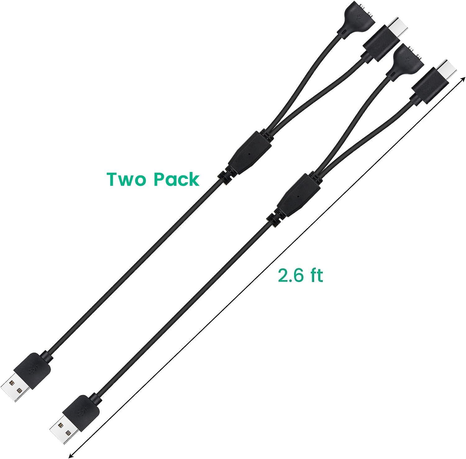 2-Pack Magnetic Charging Cable for Dog Training Collars Black Replacement