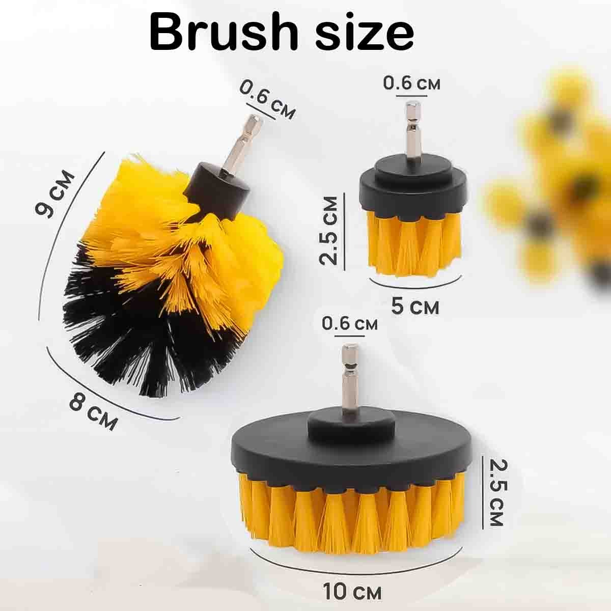 3 Pack Drill Power Scrubber Cleaning Brush, All Purpose Drill Scrub Brushes Kit