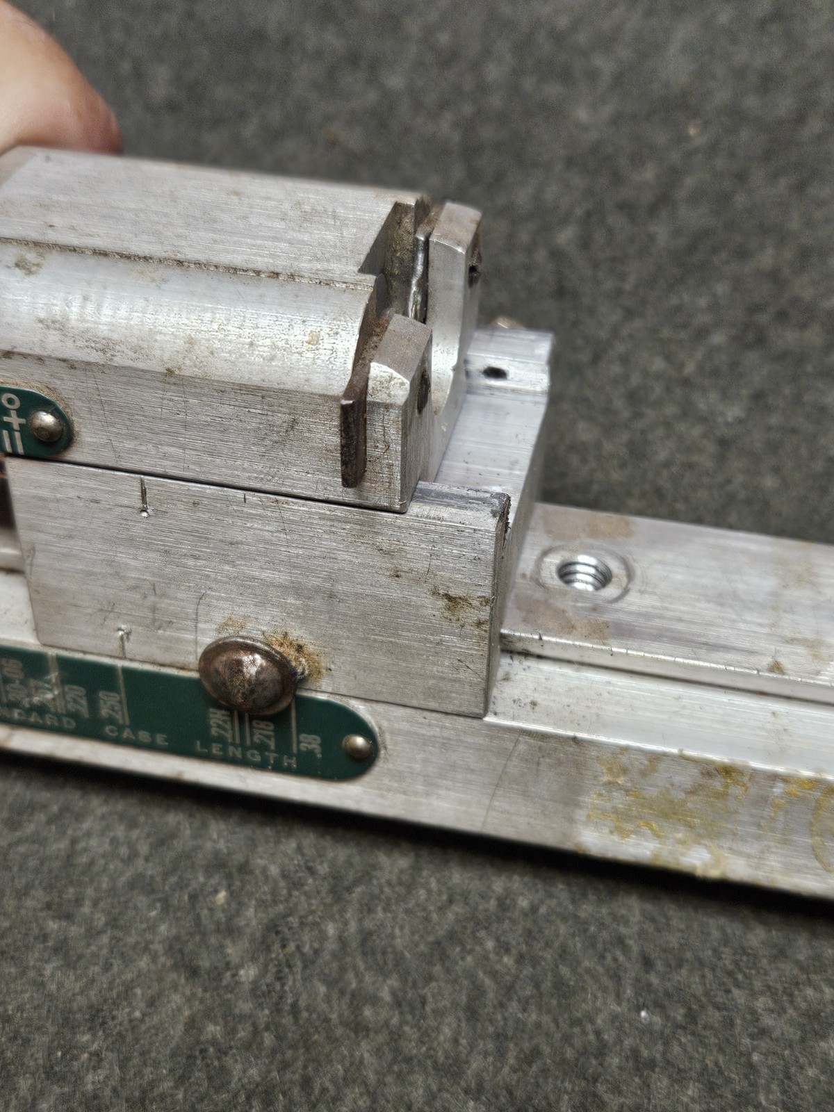 G.T. SMILEY CARTRIDGE CASE TRIMMER with Pilots Reloading Reloader