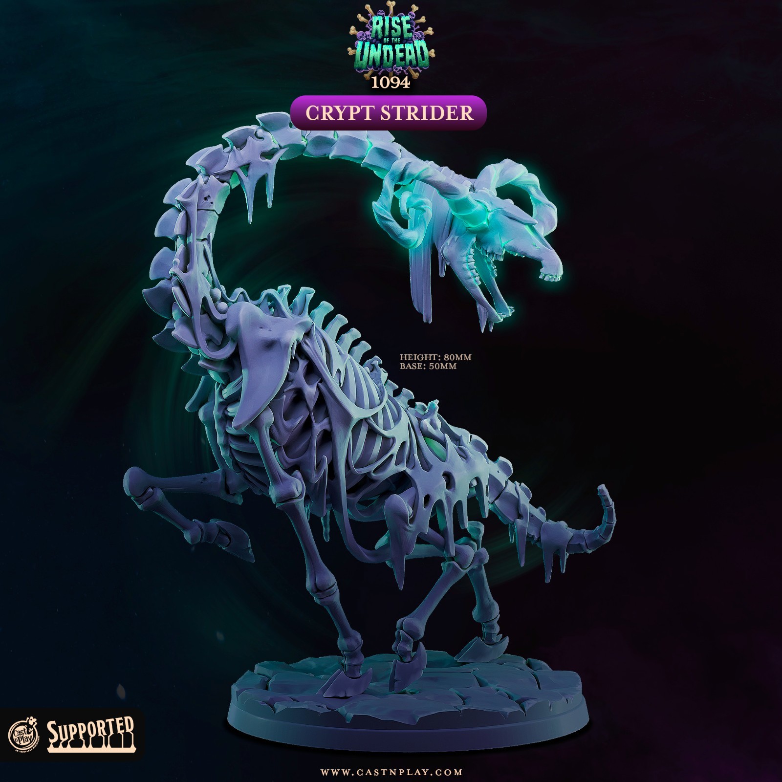 Skeletal Crypt Beast D&D Dungeons and Dragons Undead Fantasy Tabletop Miniature