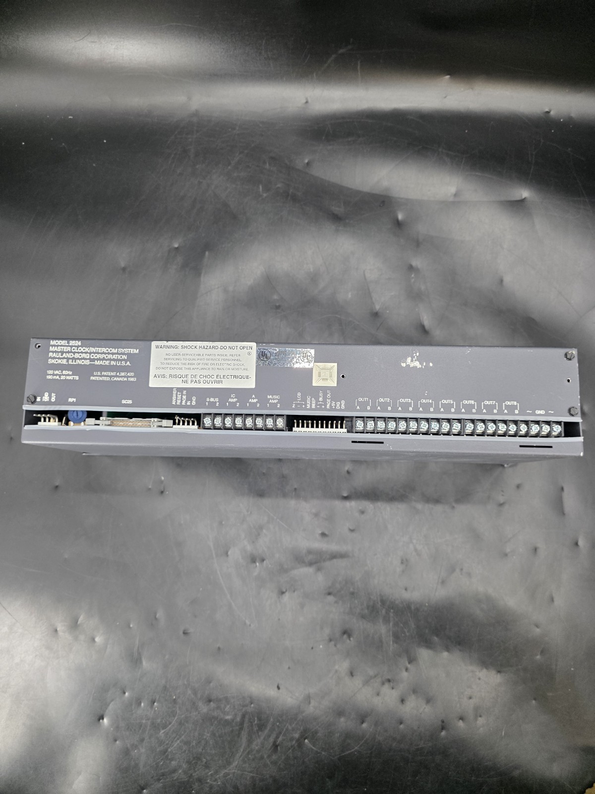 Rauland 2524 Master Clock Intercom Control System ( For Parts )