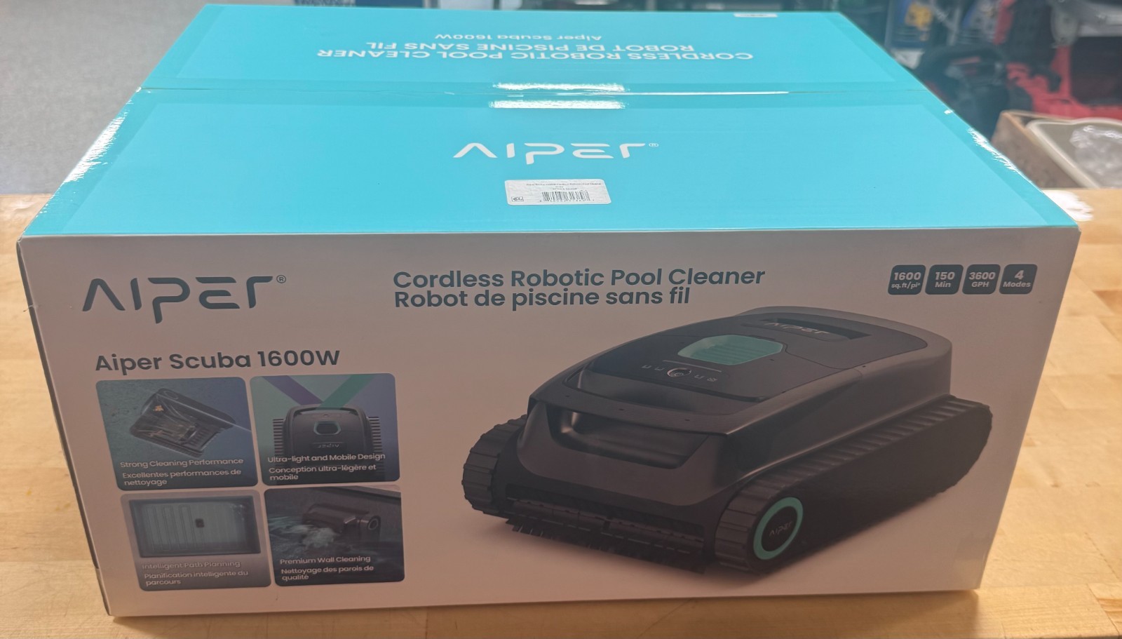 Aiper Scuba 1600W PRE1-W Cordless Robotic Pool Cleaner,  15.9 lb, 3600 GPH - NEW