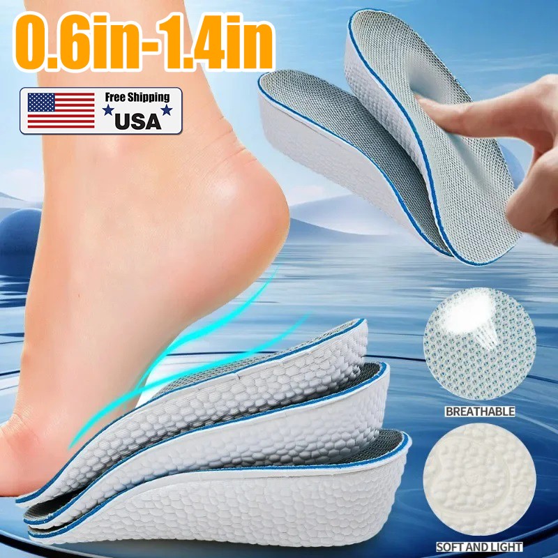 0.6-1.4'' Height Increase Insoles for Men & Women,Foot Arch Contour Shoes Lifts