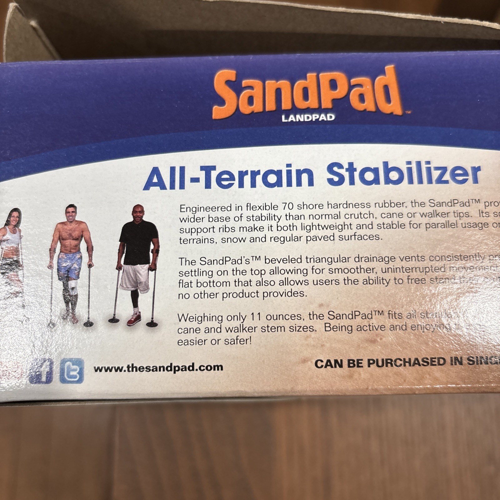 SandPad All Terrain Stabilizer Cane Tip (Single Pack)