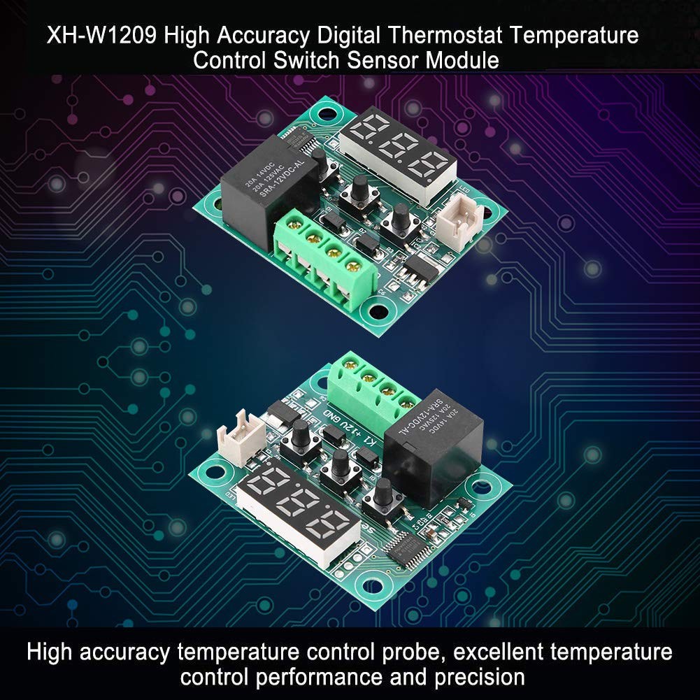 3pcs W1209 12v Dc Digital Temperature Controller Board With 10a Onechannel Relay