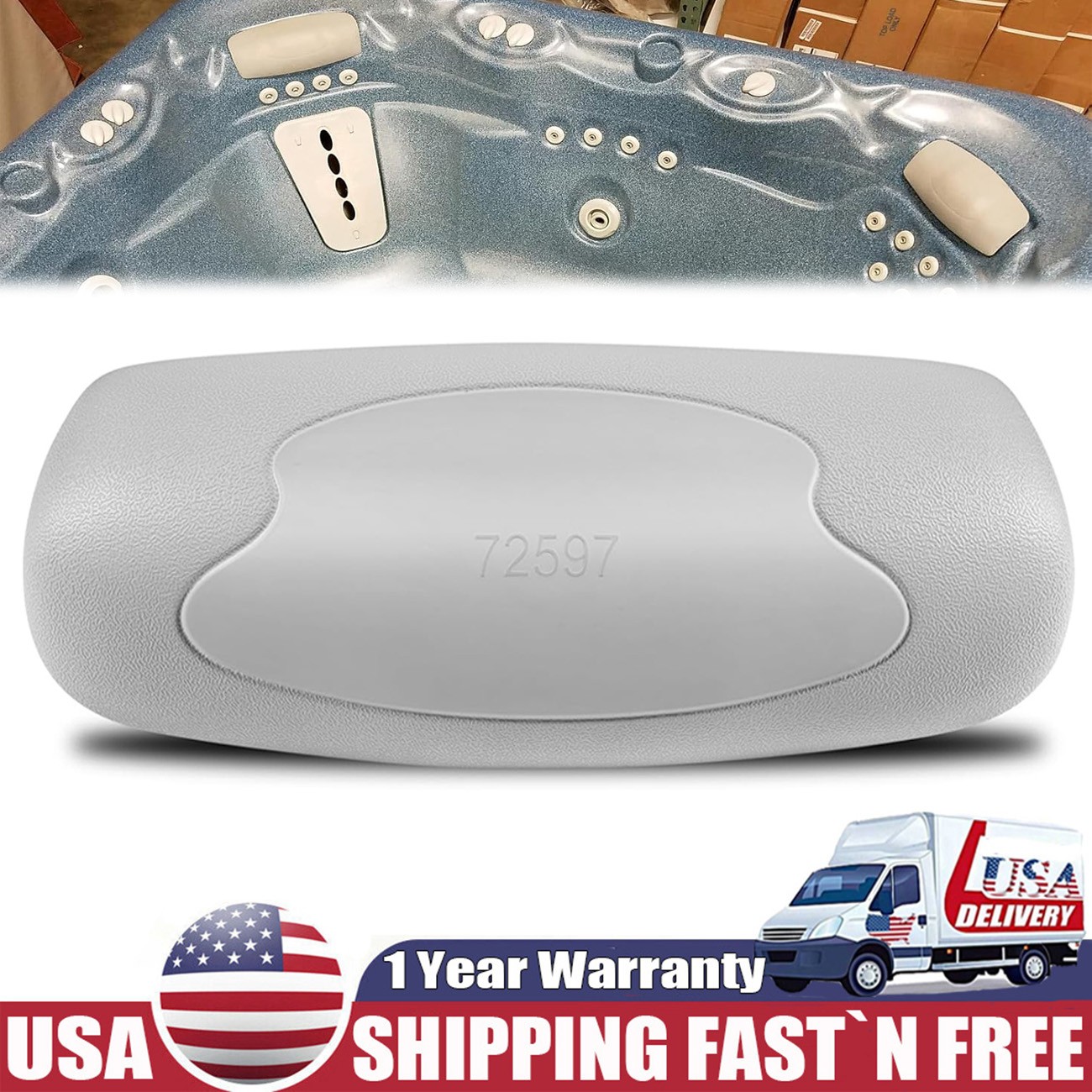 72597 Hot Tub Head Rest Pillow for Highlife Series Spas Aria (AR) Grandee (G)