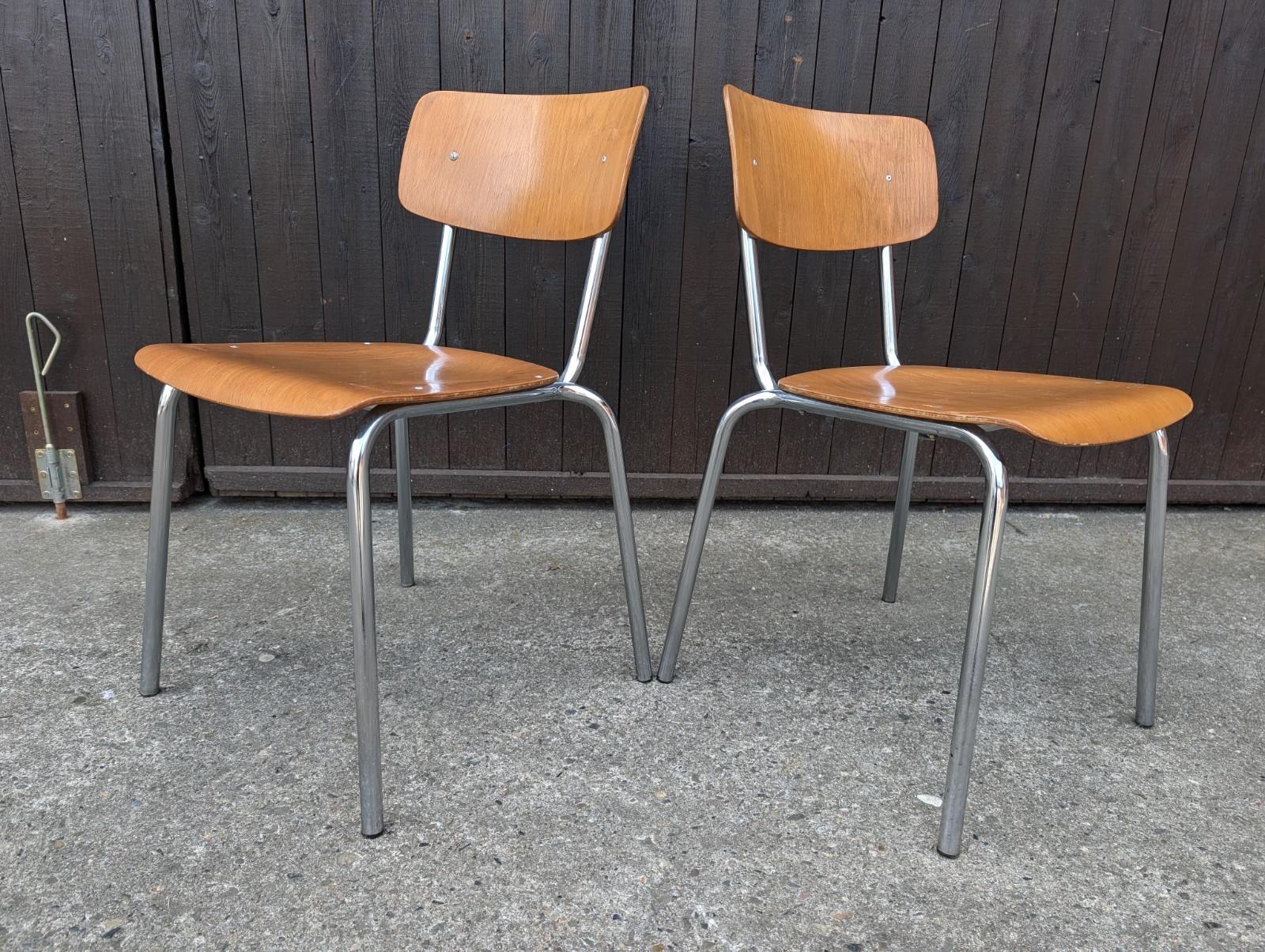 Stacking Chair Dining Chair Plywood Chair Industrial Vintage Loft 60s 1/6