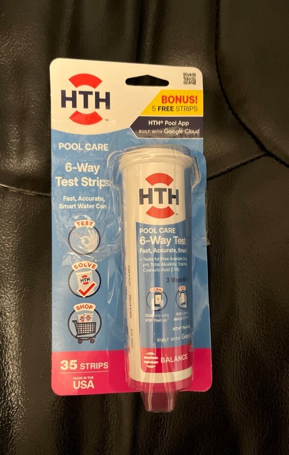 HTH Swimming Pool Test Strips For Pool Care Chemicals Test