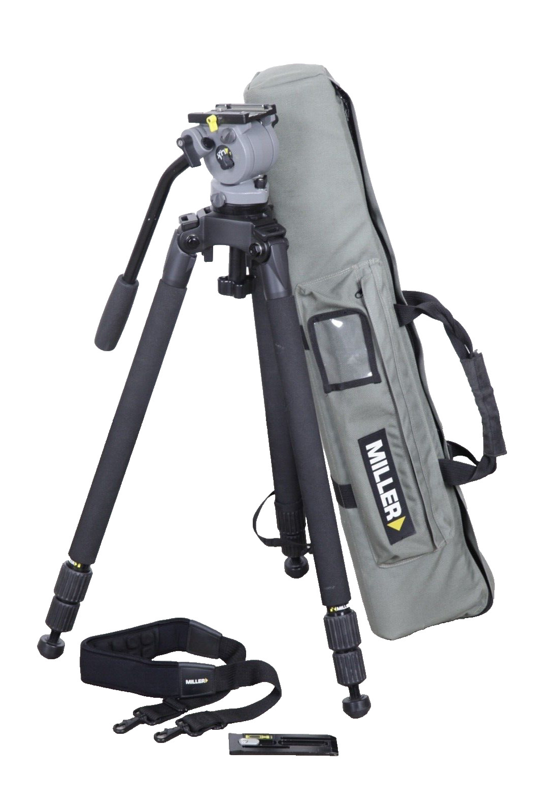 Miller DS-10 DV Fluid Head and Solo Aluminum Tripod with Pan Handle #45673