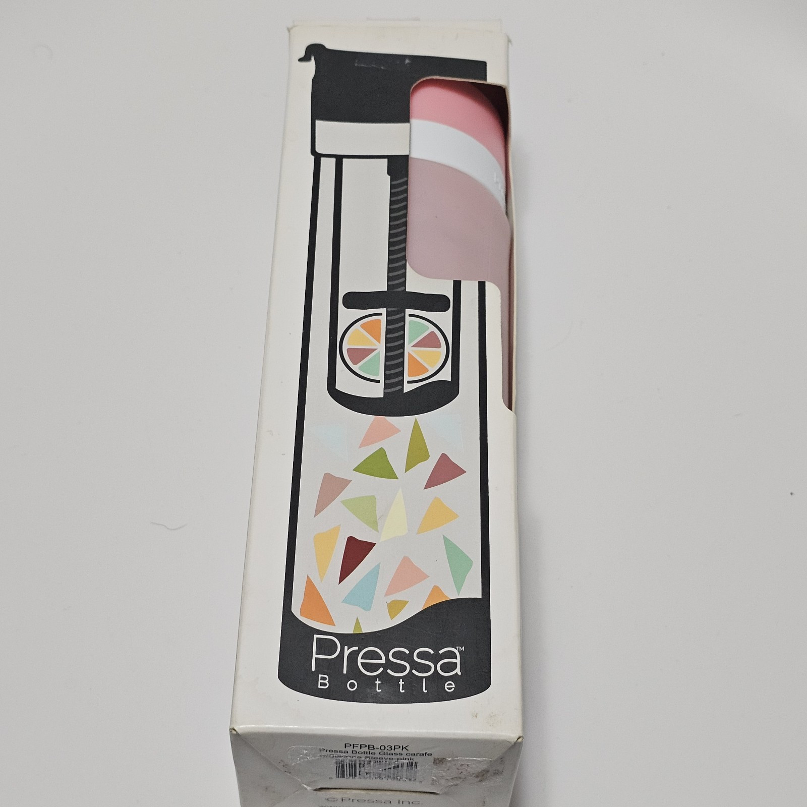 Pressa Bottle Squeeze System Fruit Infuser Water Pink 24 Oz. NIB
