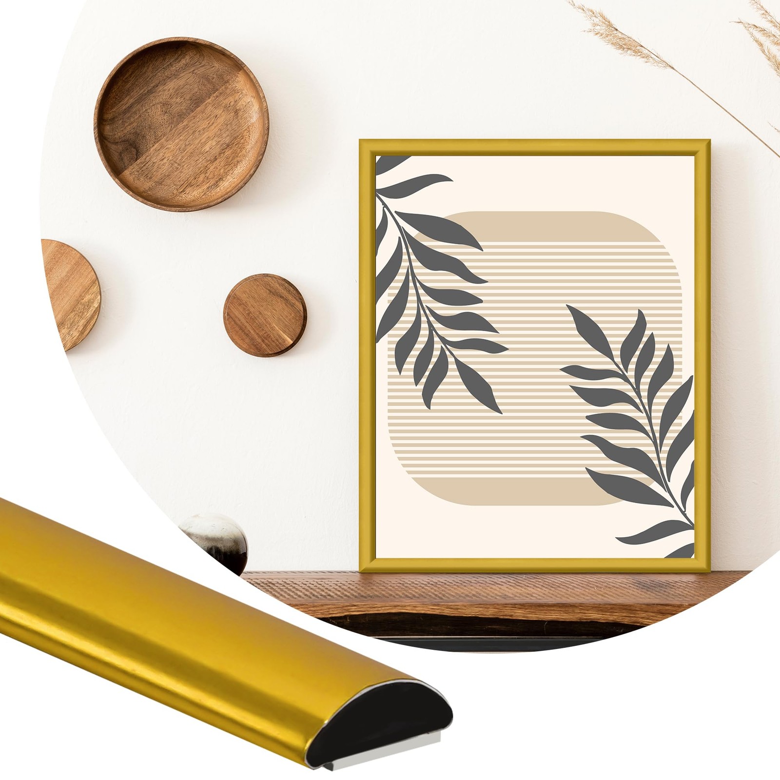 ZOWZOW 9.8 Ft Peel and Stick Trim,Flexible Trim Molding Ft, Matte Gold
