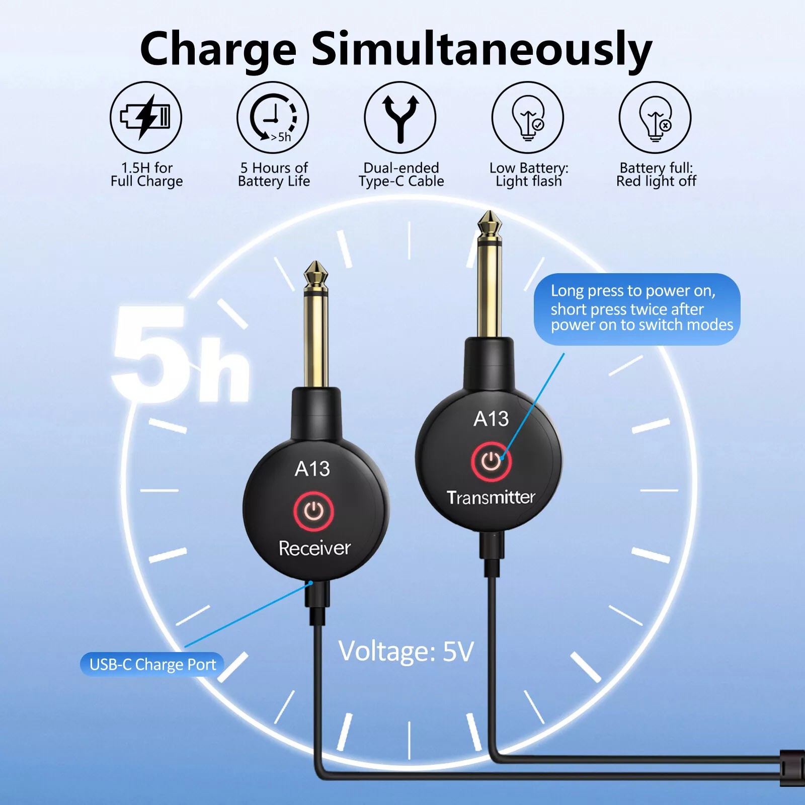 Wireless Guitar System Converter Transmitter Receiver For Electric Instruments