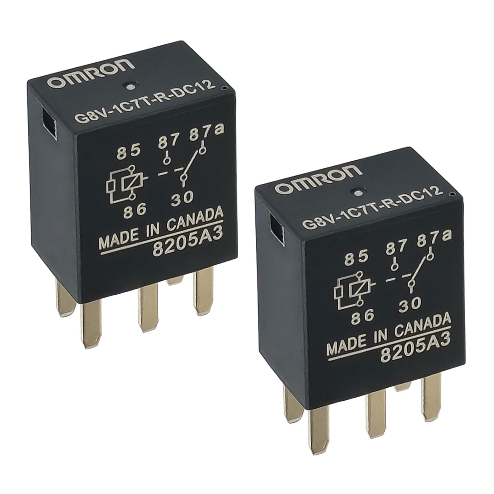 2 PCS G8V-1C7T-R-DC12 Motorboat Relay, 12VDC, 35A, 5-Pin, Marine, Special