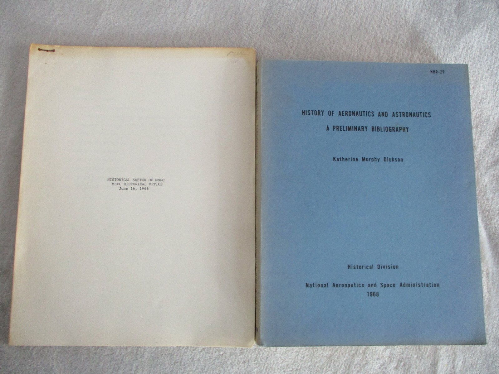 LOT(2) NASA HISTORY AERONAUTICS & ASTRONAUTICS + HISTORICAL SKETCH MSFC1966 / 69
