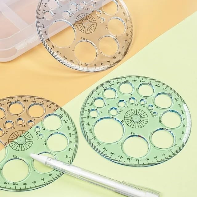 White Full Circle Template Plastic Round Protractor 360 Degree Drawing Tool