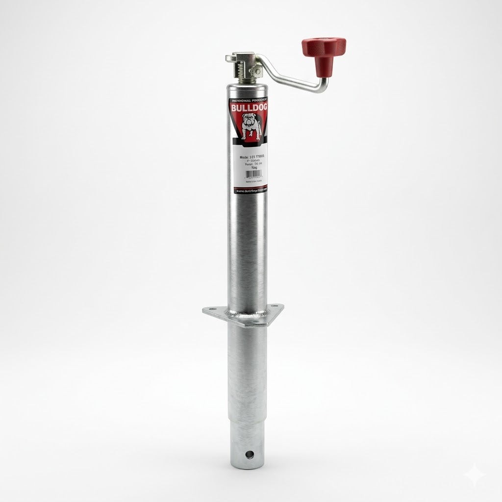BULLDOG TWL 175 Round Trailer Jack - 5,000 lb Lift Capacity - Topwind - 15" Trav