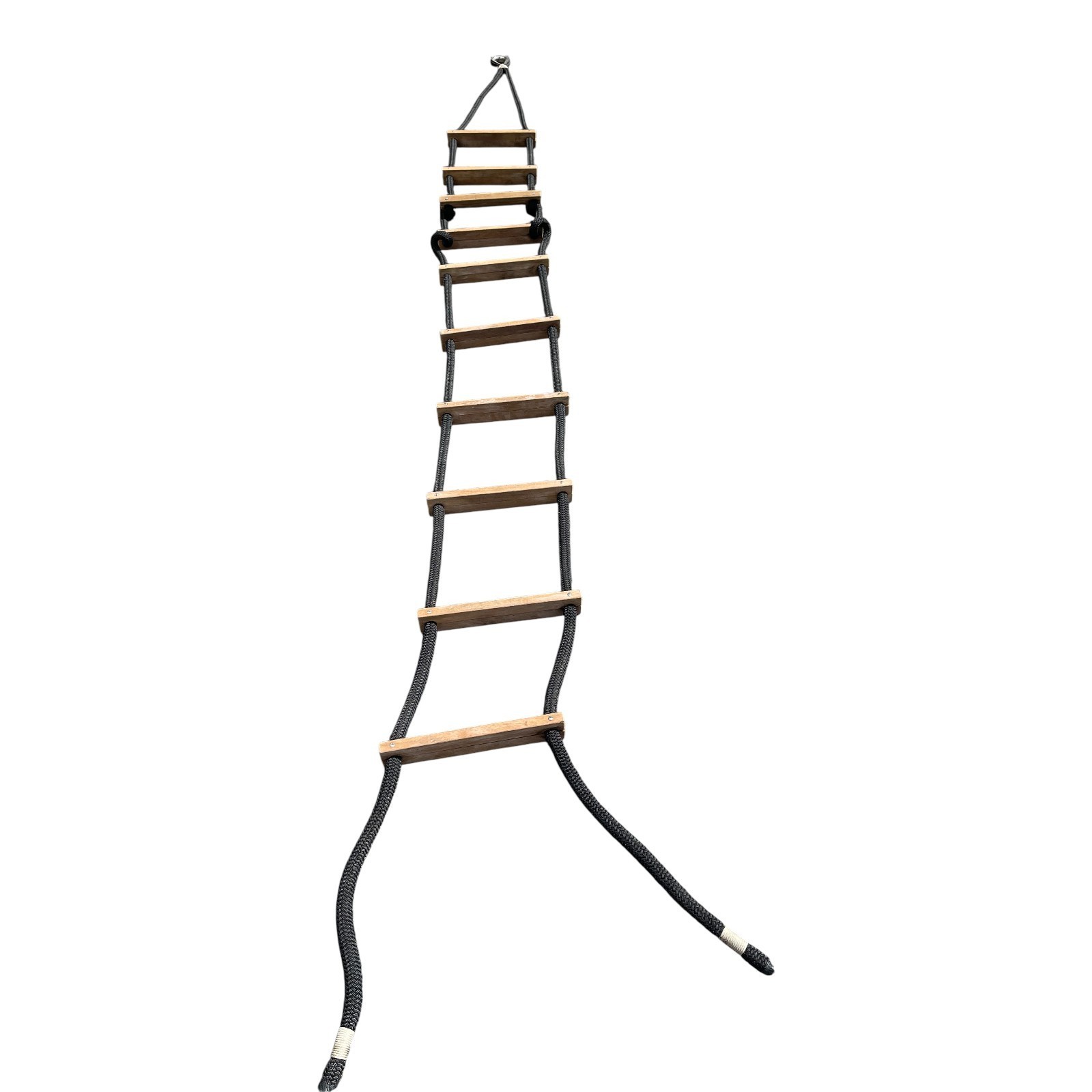 Heavy Duty Boat Yacht Dock Boarding Rope Ladder Wooden 13 ft