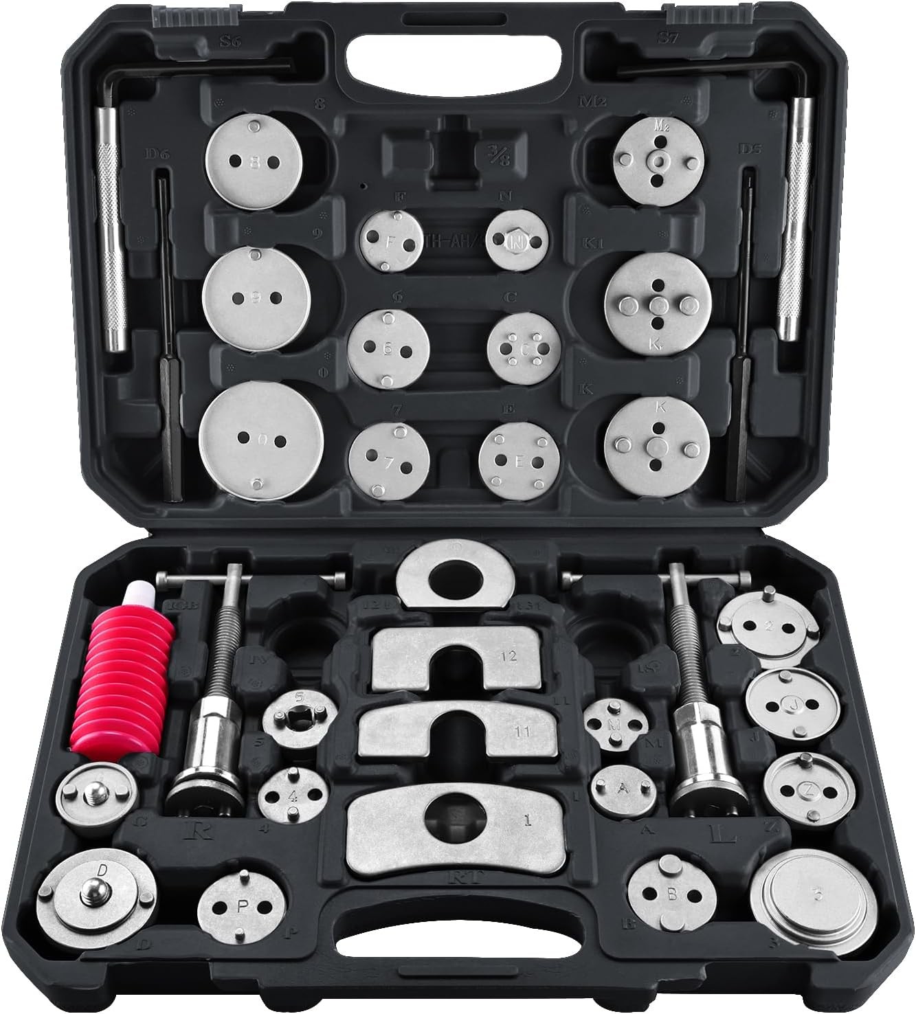 35Pc Universal Car Disc Brake Pad Caliper Piston Rewind Wind Back Tool Kit Black