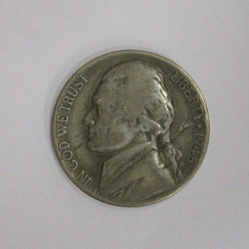 1945 P Philadelphia Error United States Jefferson Nickel US Coin Planchet Peel