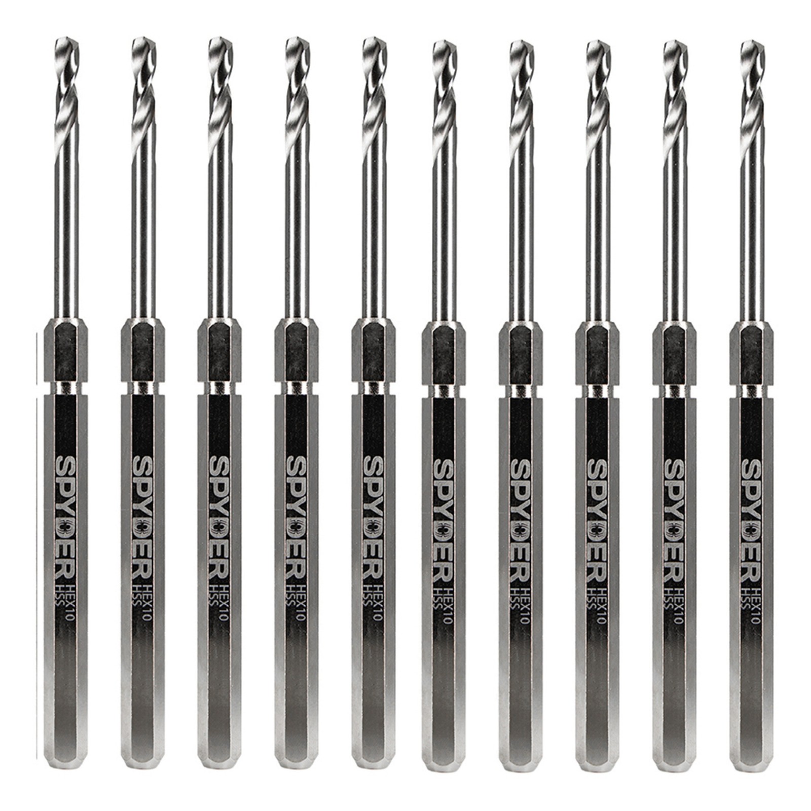 1/2 in Hole Saw Arbor Pilot Bit HSS Hex10 Quick Change 10-Pack Spyder 600645-10