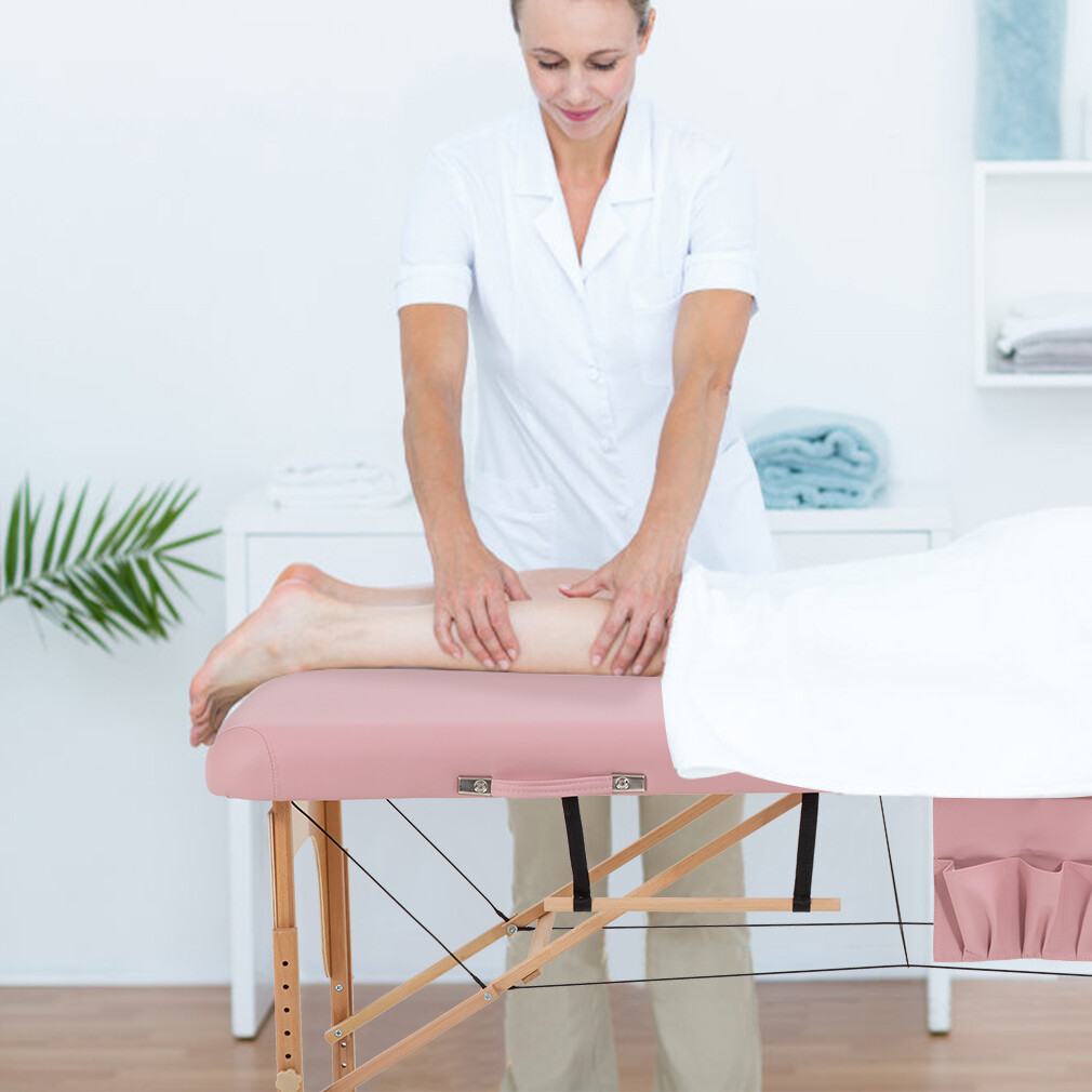 Portable Massage Table 2 Folding 73" Height Adjustable Half Bolsters Sheets