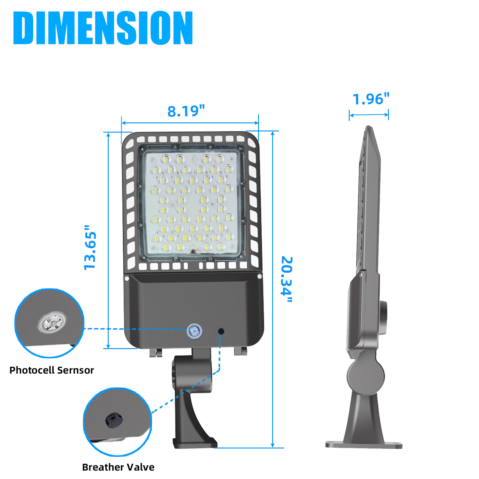 LED Parking Lot Light - 200W Street Lights Dusk to Dawn Outdoor Lighting 3 PACK