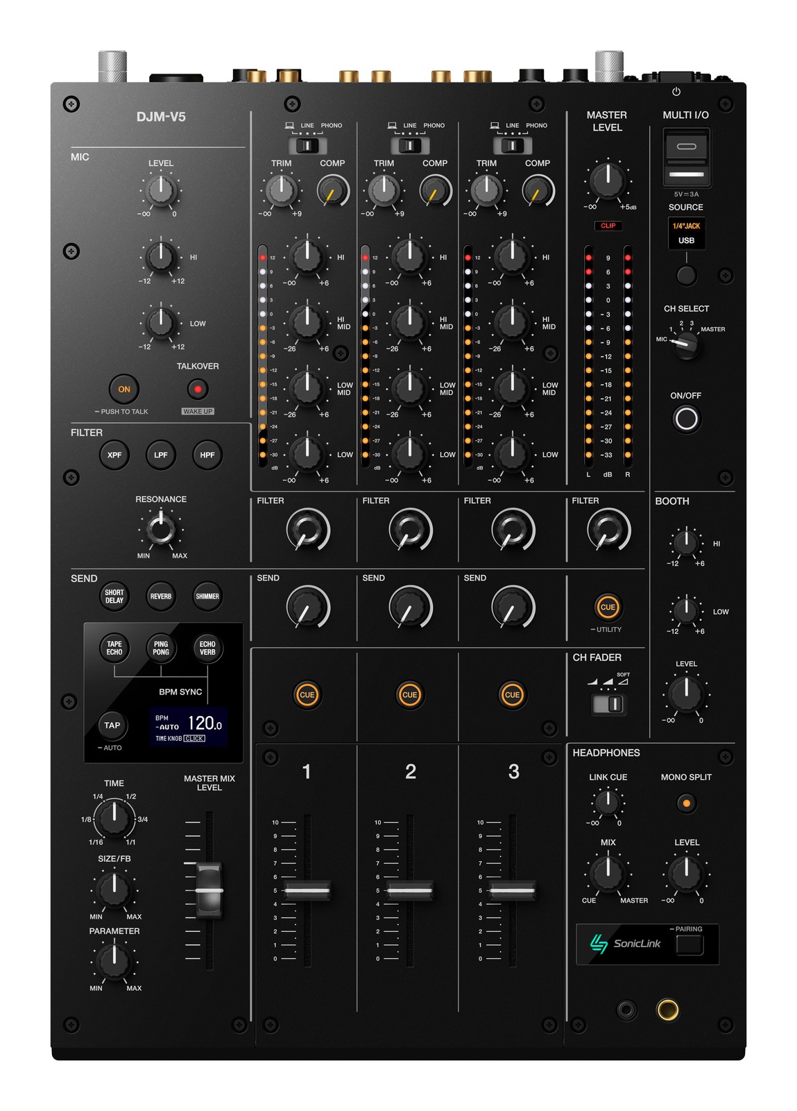 AlphaTheta DJM-V5 Next-generation 3-channel DJ mixer
