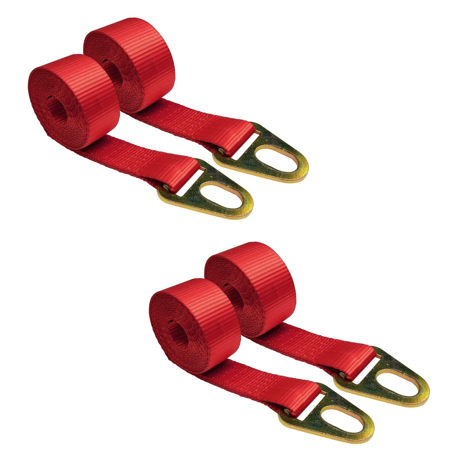 USA 4 Pack 2" x 10' Chevron Wheel Lift Lasso Strap w/ Keyhole For Auto Tie Down