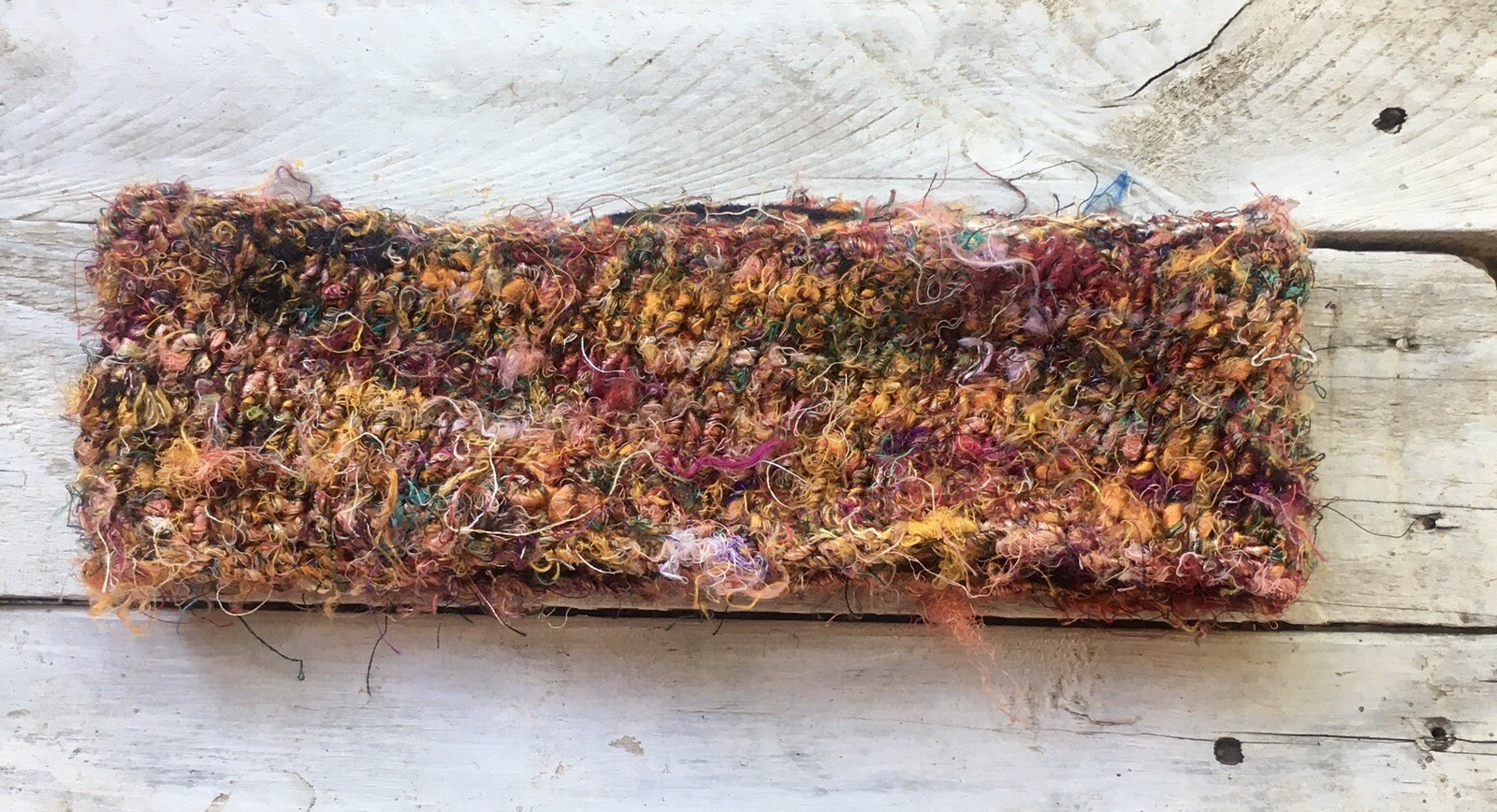 Handmade Silk Earwarmer Headband Nepal Multicolored Yarns Skiing