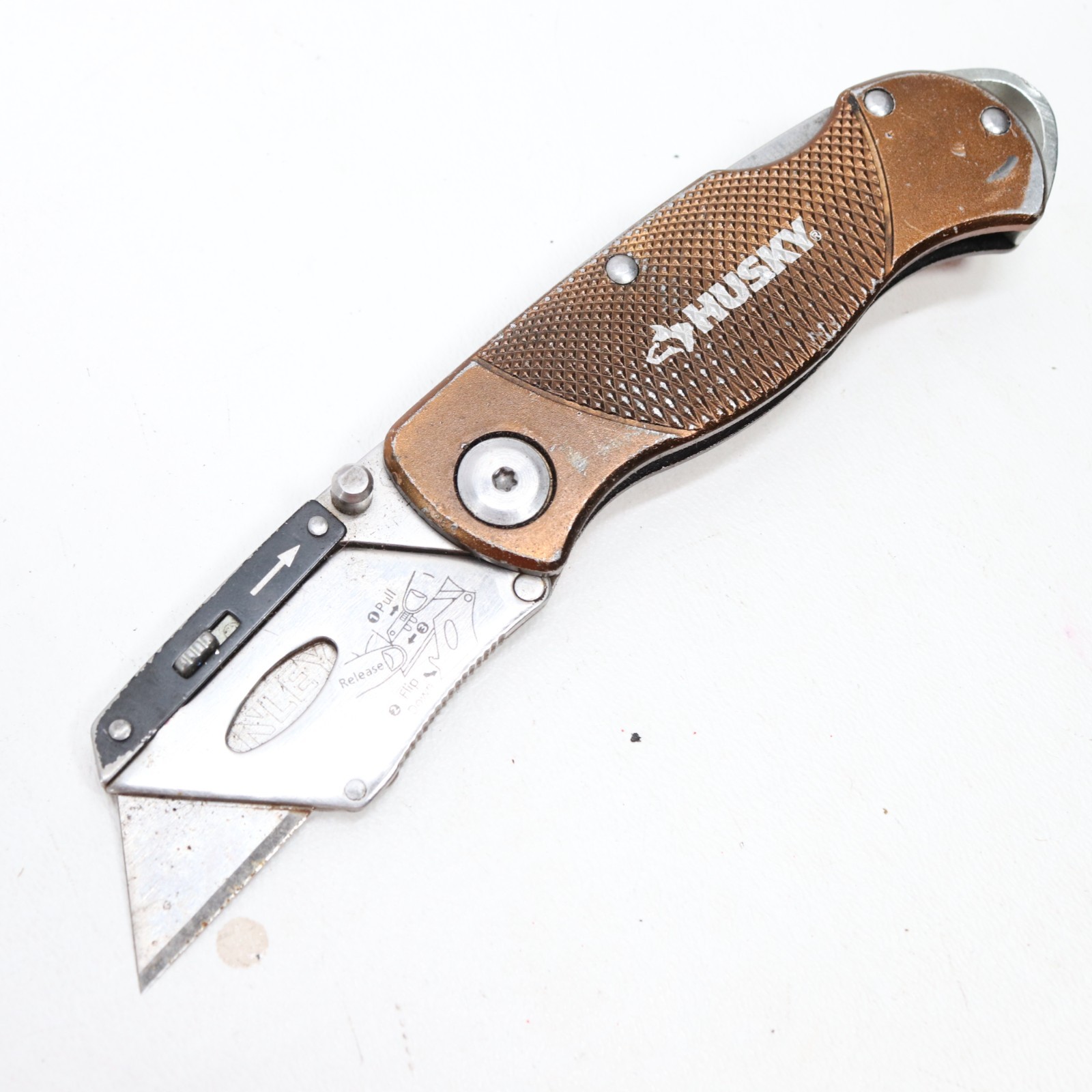 Husky Utility Knife Lockback Folder Pocket Clip Box Cutter Retractable